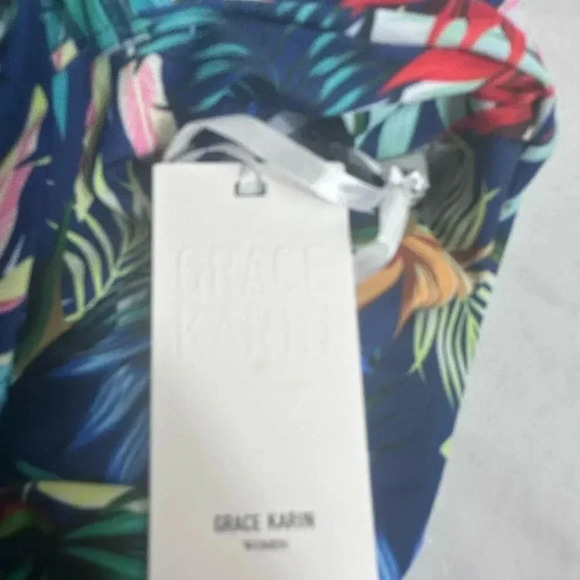 NWT Grace Karin One Piece tropical floral print Swimsuit size large - Picture 9 of 13